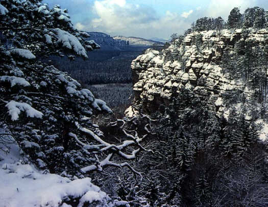 Winter über dem Kirnitzschtal